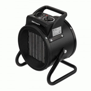 REXANT Тепловая пушка электрическая 3кВт 210м3/ч круглая PTC, металл, черный 60-0016