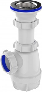 Aquant Сифон для кухни 1 1/2"х40 с метал.решеткой, B0100-20-MR