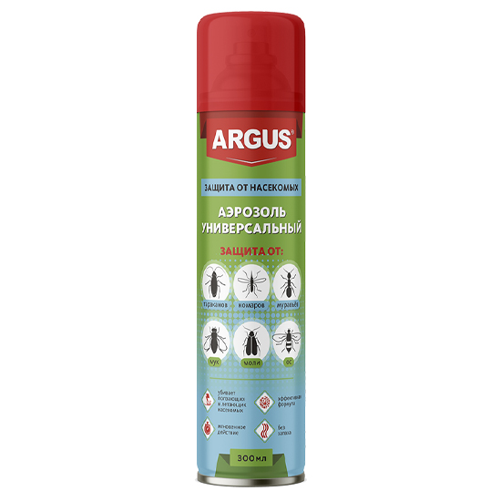 Универсальный аэрозоль от всех насекомых ARGUS, 300мл