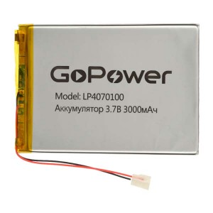 Ак-р Li-Pol GoPower LP4070100 3.7V 3000mAh